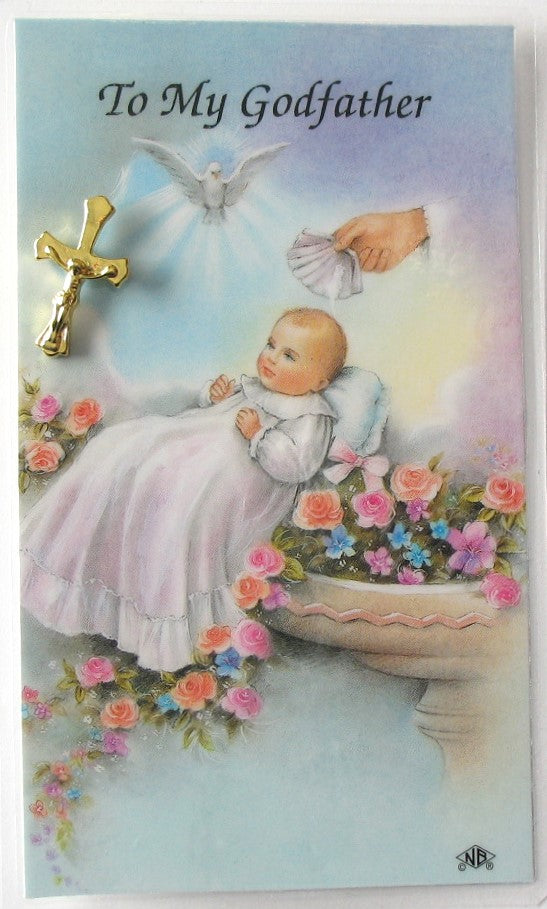 Godfather Baptism Gift - Crucifix Lapel Pin