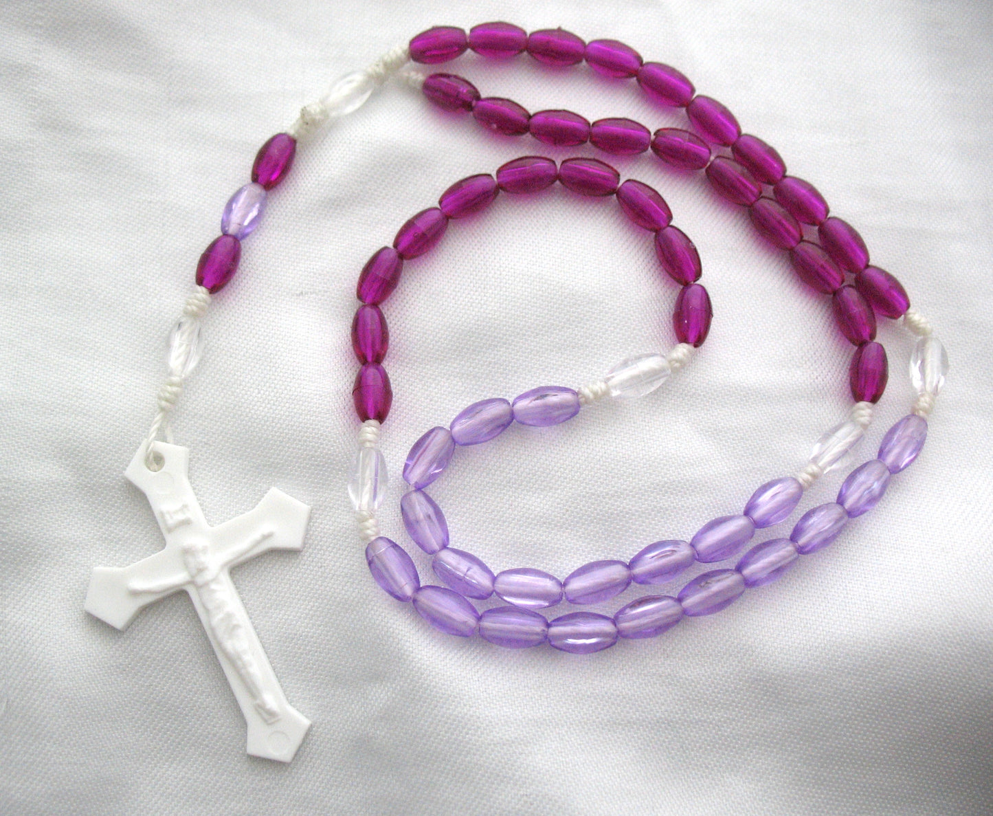 Rosary - Cord with Purple Plastic Beads