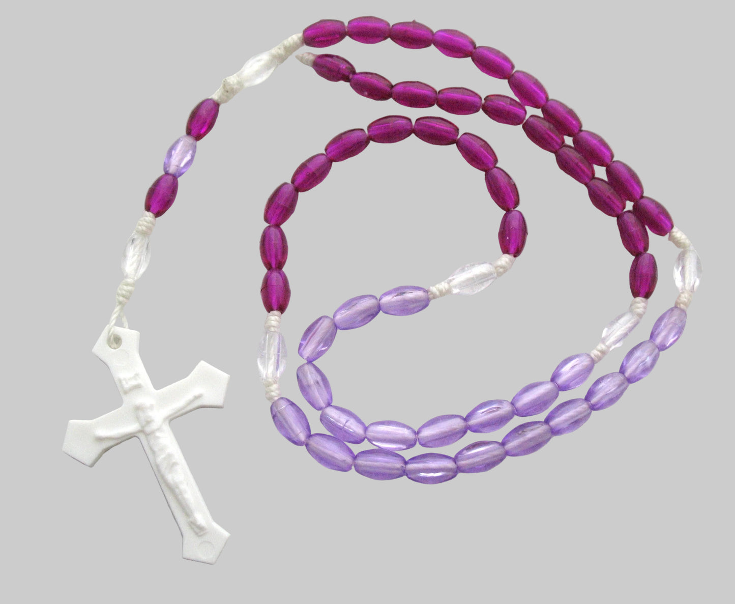 Rosary - Cord with Purple Plastic Beads