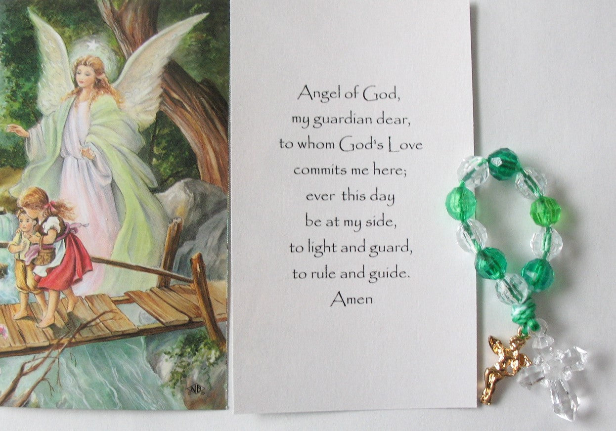 Guardian Angel Prayercard & One-Decade Rosary