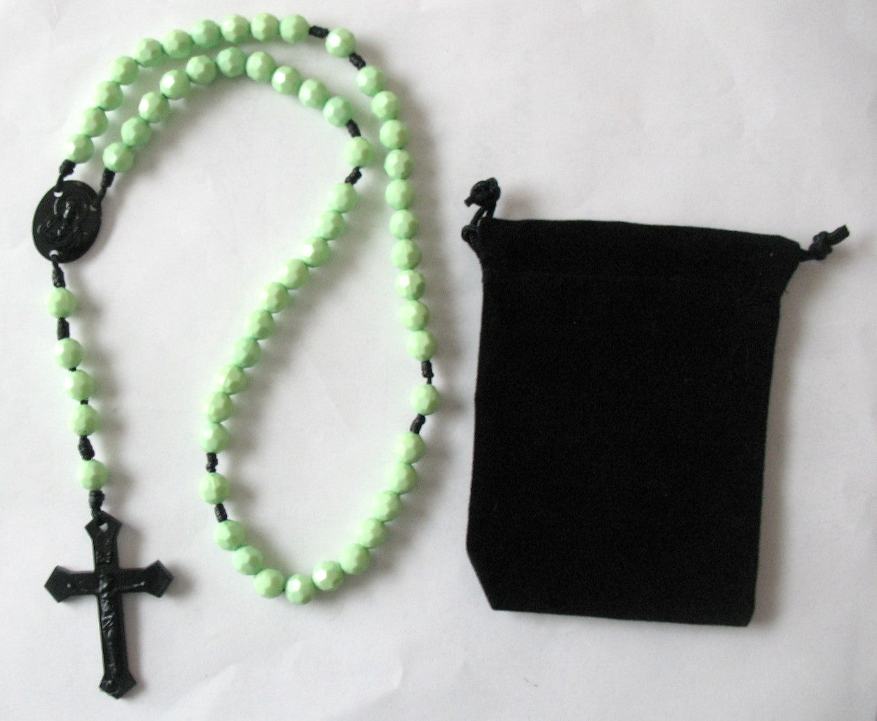 Cord Rosary - 8 mm Acrylic Beads with Bonus Pouch - Best Price Mix & Match