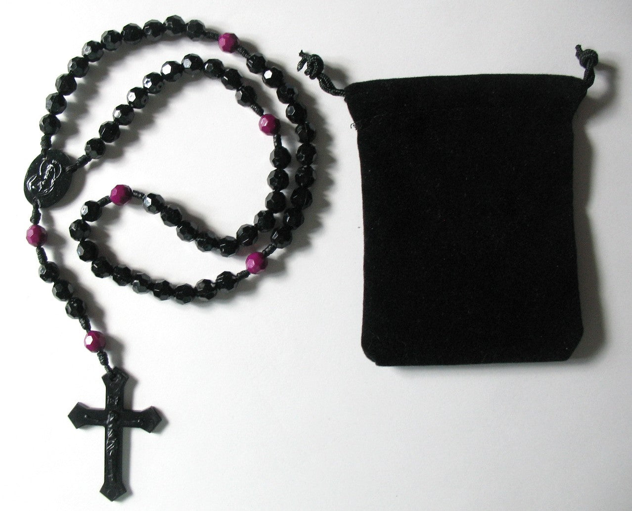Cord Rosary - 8 mm Acrylic Beads with Bonus Pouch