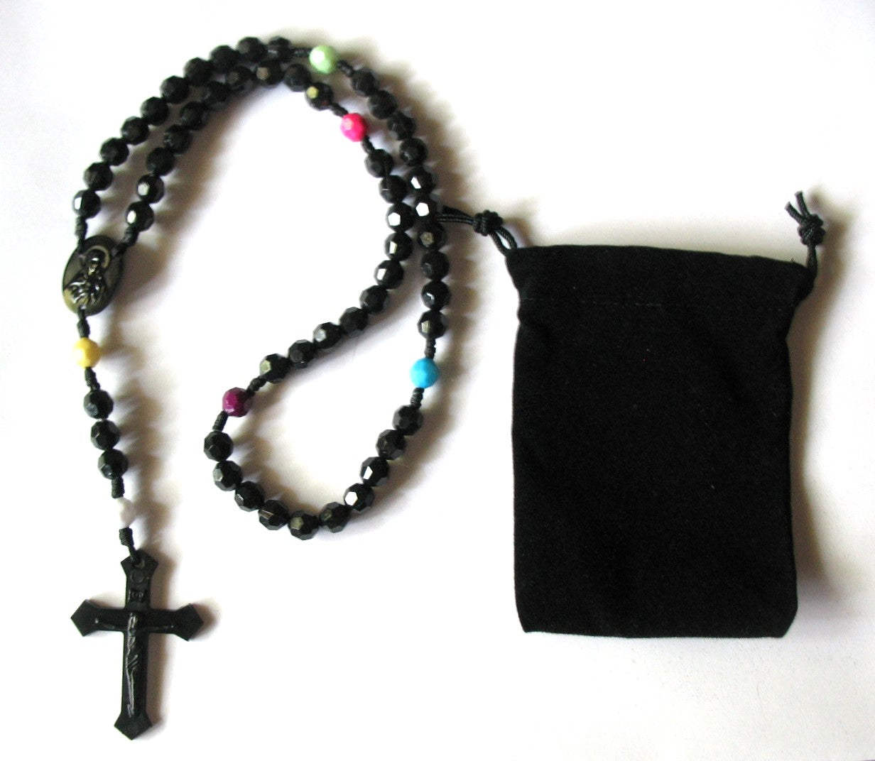 Cord Rosary - 8 mm Acrylic Beads with Bonus Pouch - Best Price Mix & Match