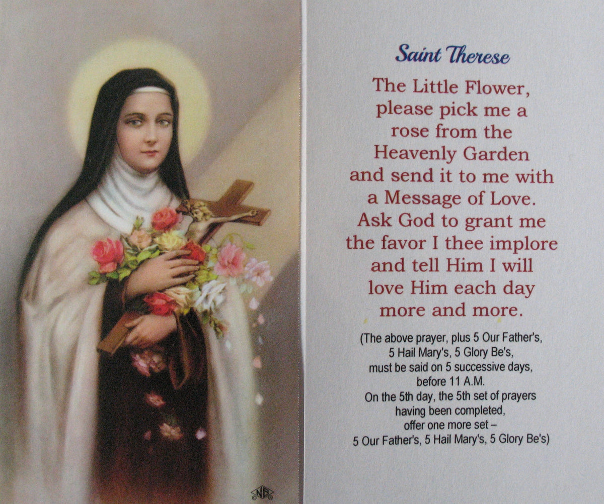 St. Therese Laminated Prayercard - The Little Flower