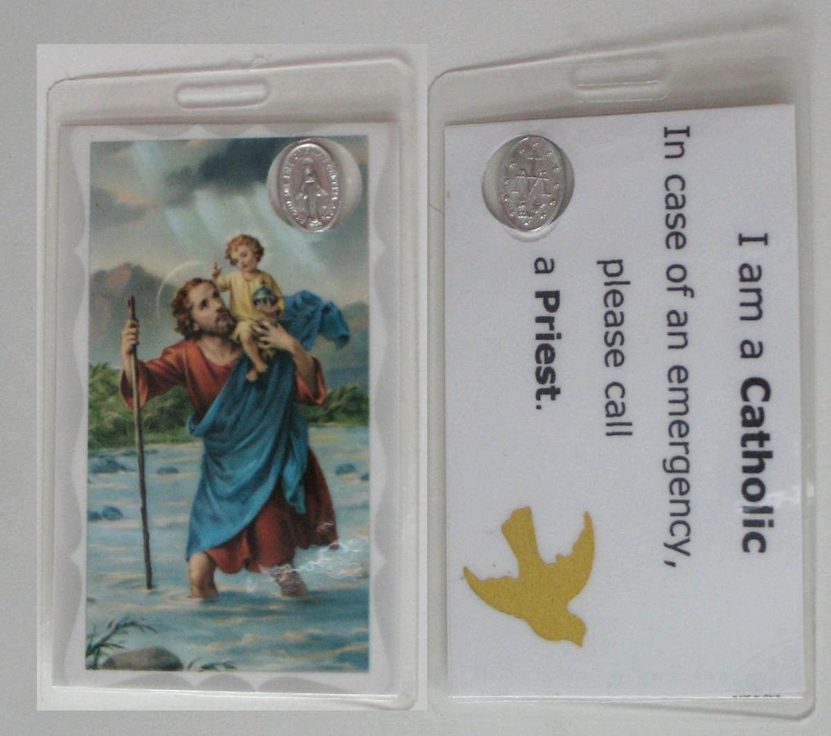 Laminated - St. Christopher - I am a Catholic