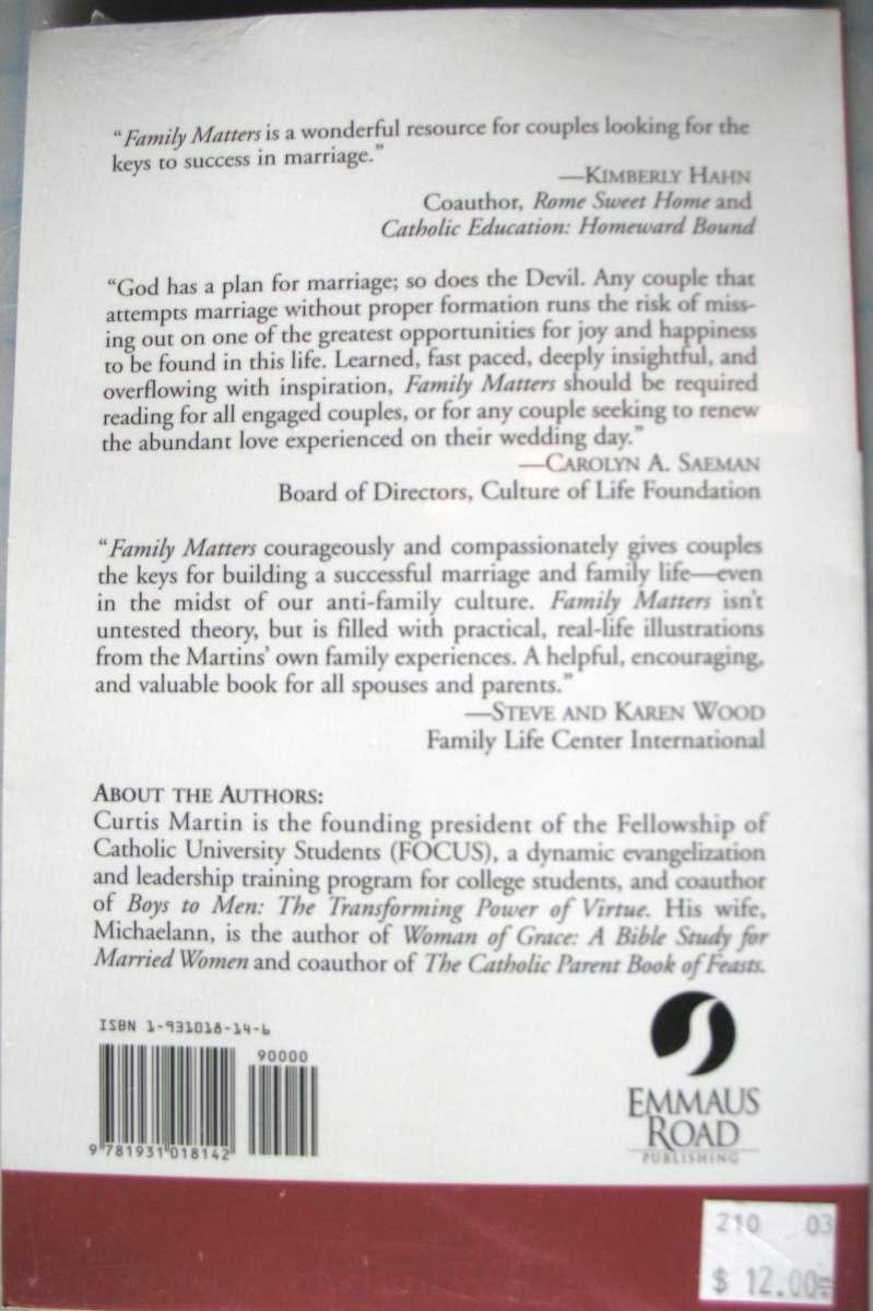 Family Matters A Bible Study on Marriage and Family