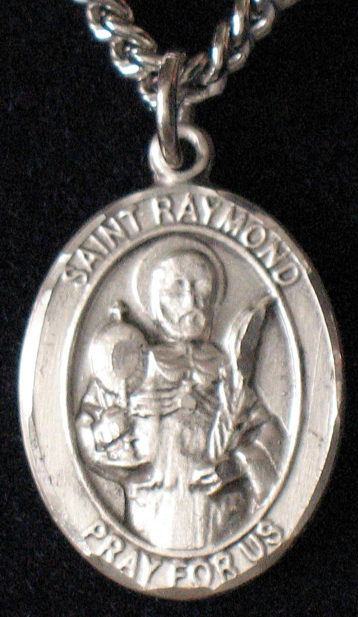 St Raymond Nonnatus Sterling Silver Medal With Chain Lumen Christi