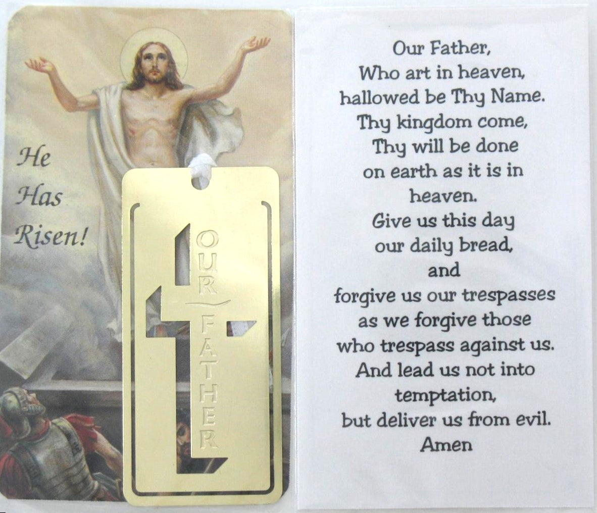 Our Father Metal Bookmark with Paper Prayercard