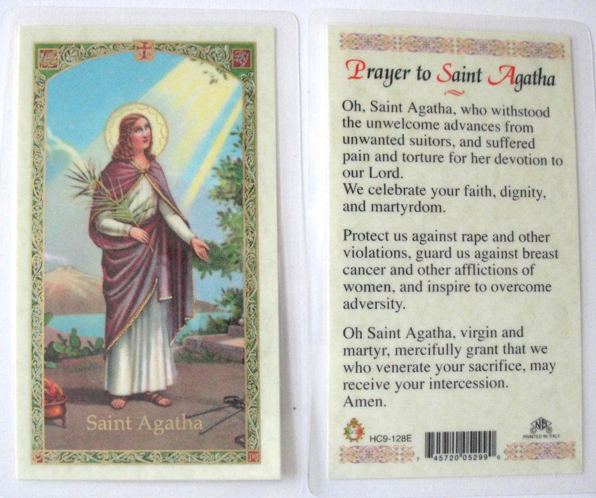Laminated - St. Agatha - Protection of Women - Breast Cancer