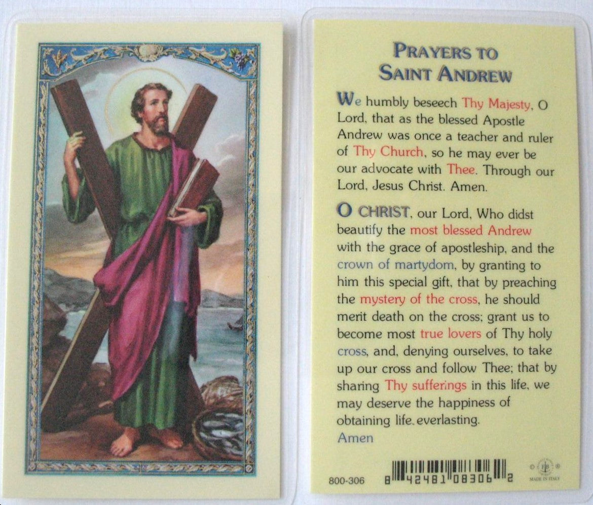 Laminated - St. Andrew - Prayer to