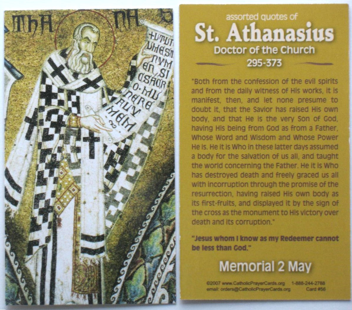 Coated Cardstock - Male Saints / Holy Men (A) - Bulk Pricing Available!