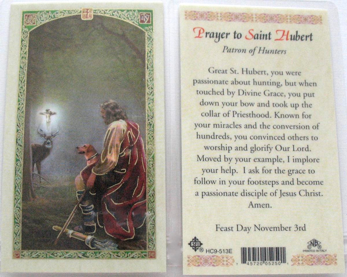 Laminated - St. Hubert - Patron of Hunters