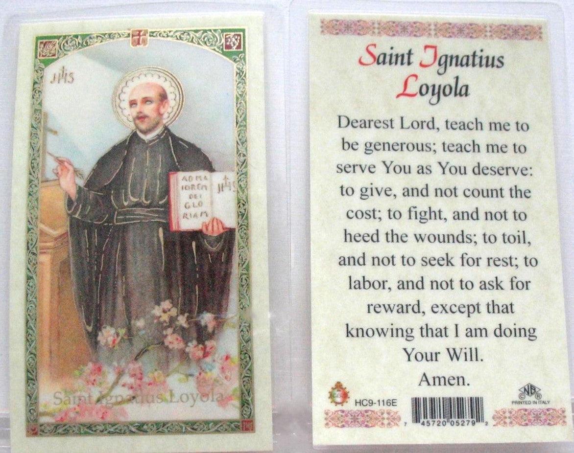 Laminated - St. Ignatius Loyola - Prayer to
