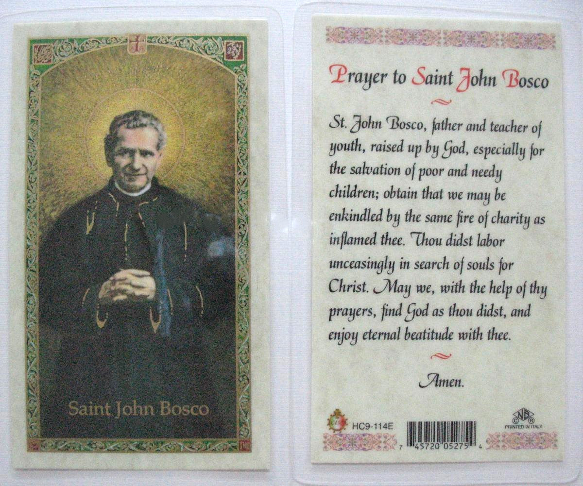 Laminated - St. John Bosco - Prayer to