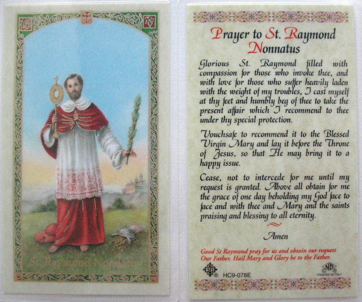 Laminated - St. Raymond Nonnatus - Prayer to