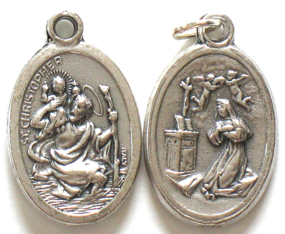 Oxidized Medals - Two-sided - Male & Female Saints