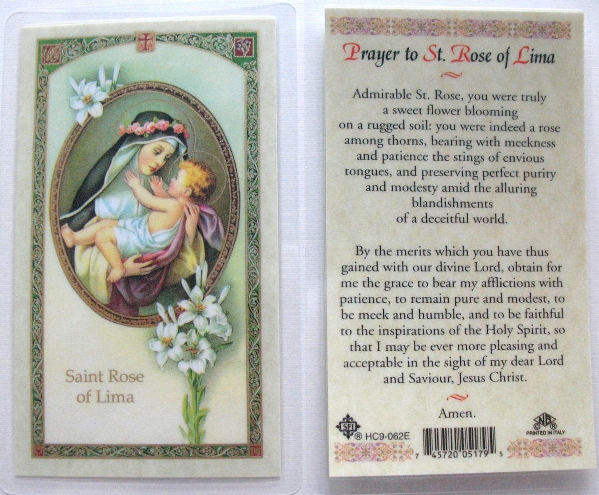 Laminated - St. Rose of Lima - Prayer to
