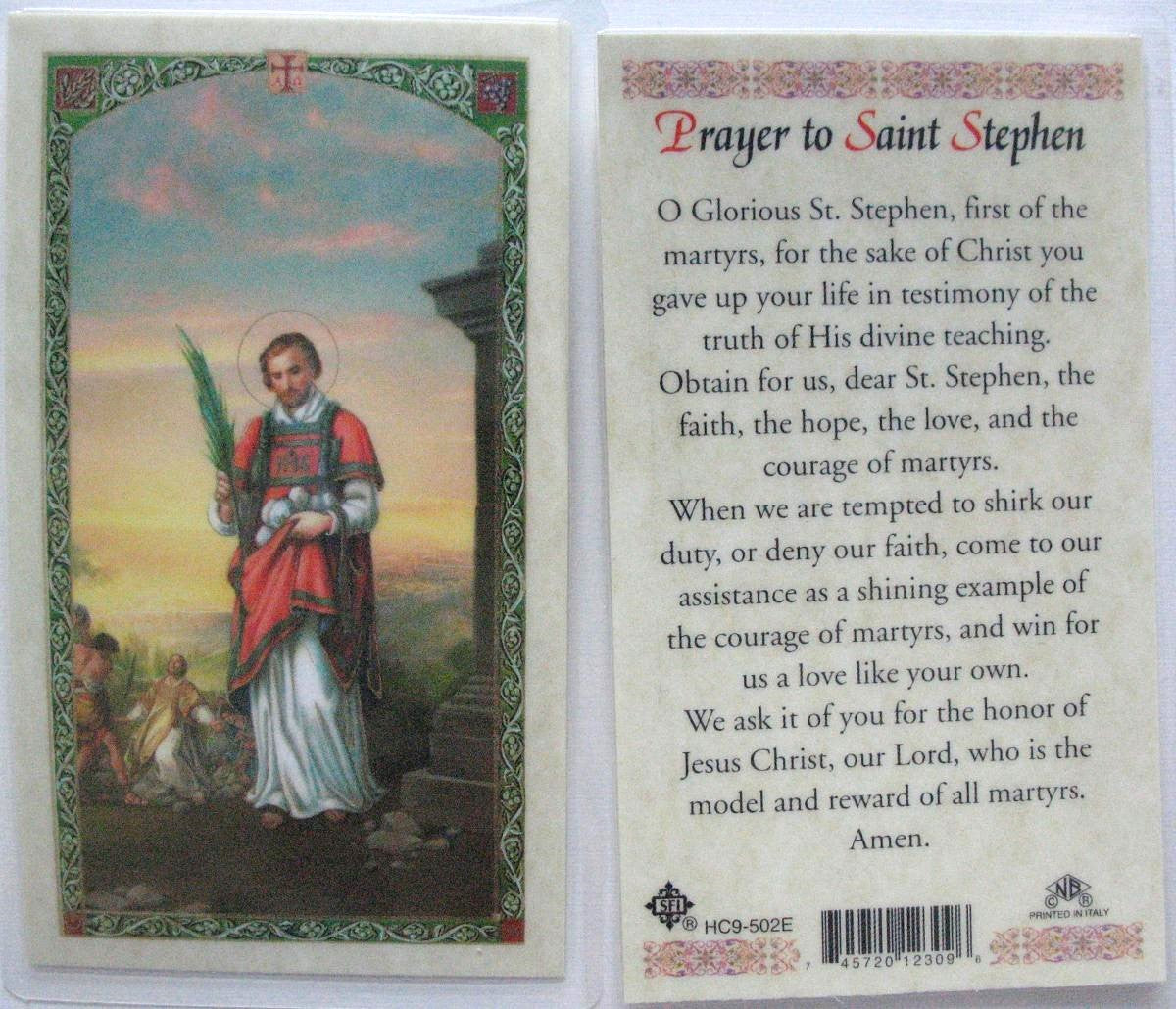 Laminated - St. Stephen - Prayer to