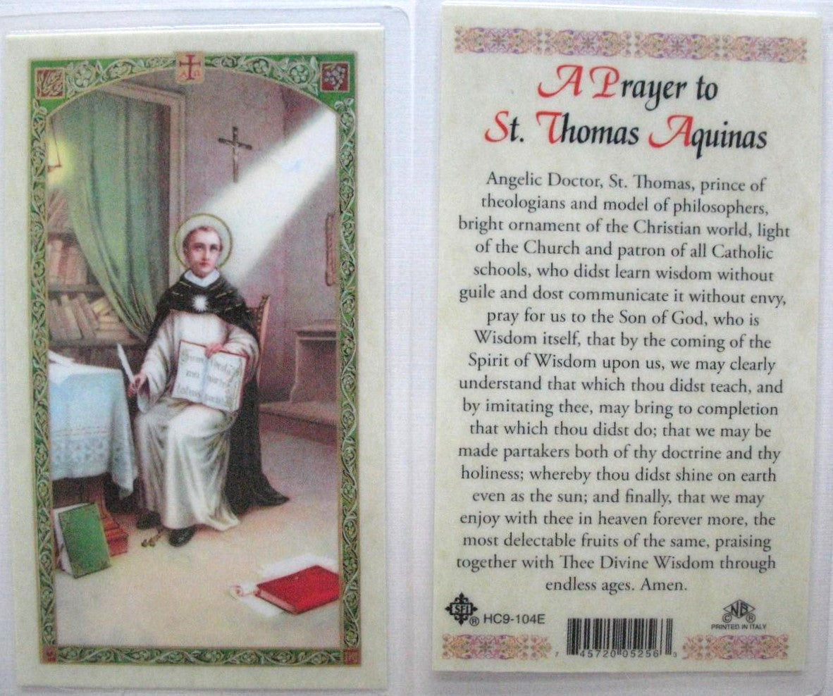 Pewter Medal with Chain & Prayercard - St. Thomas Aquinas