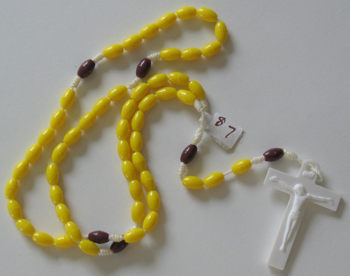 Rosary - Cord White with Plastic Beads