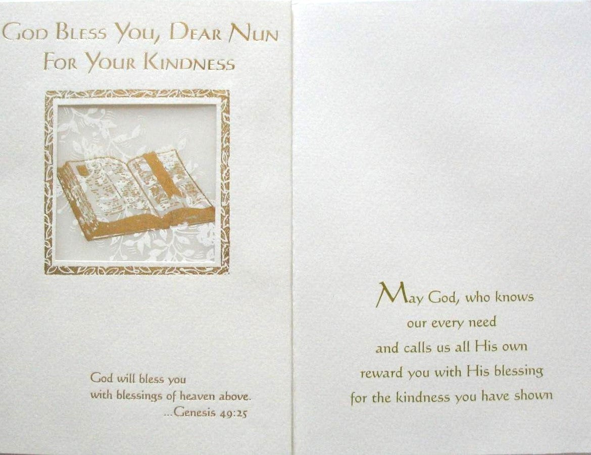 Thank You Greeting Card - For Nun