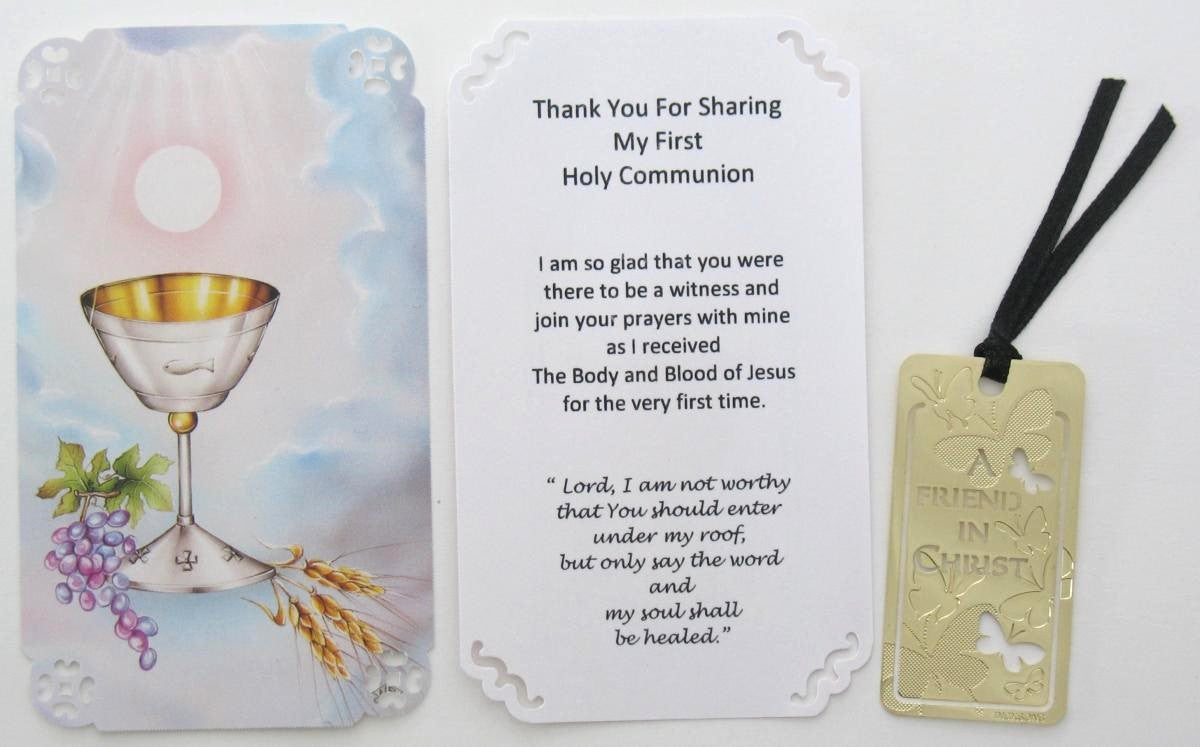 Thank You for Sharing My Communion Day Gift - A Friend in Christ Bookmark - Party Favor