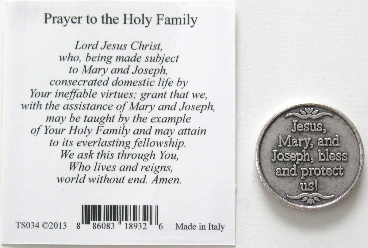 Pocket Token - Holy Family - with Paper Prayercard in Vinyl Pouch
