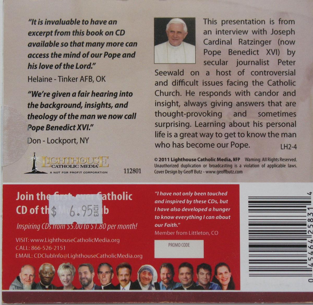 Salt of The Earth - Interview of Joseph Cardinal Ratzinger - Excerpts from book on CD