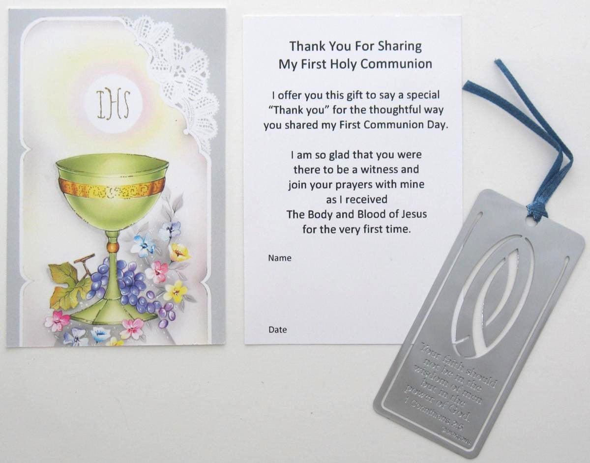 Thank You for Sharing My Communion Day Gift - 1 Corinthians Bookmark - Party Favor