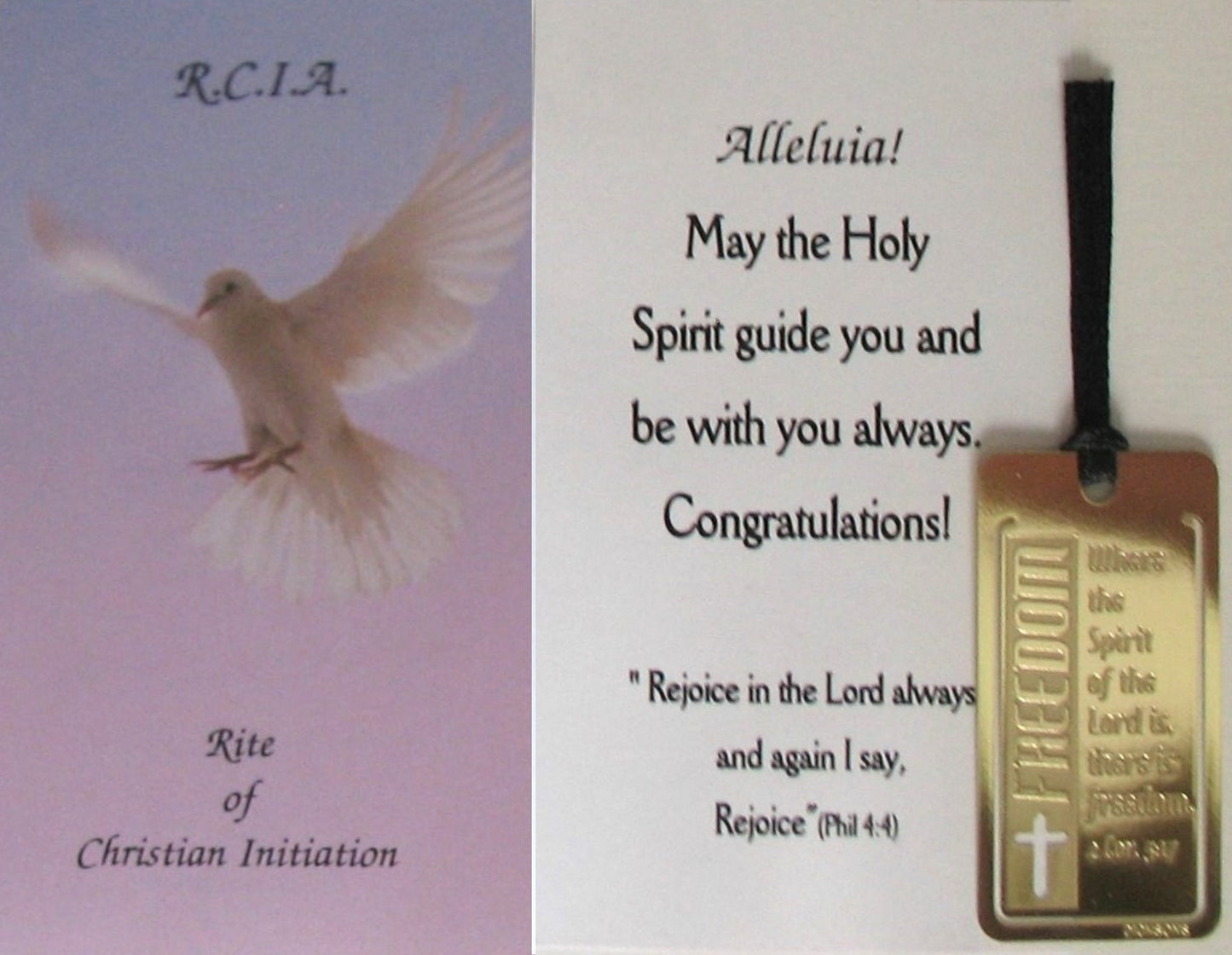 RCIA Congratulations - Freedom Metal Bookmark