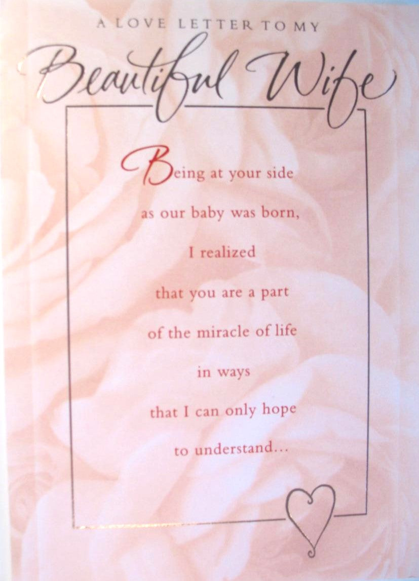 New Baby - Love Letter To My Wife Greeting Card