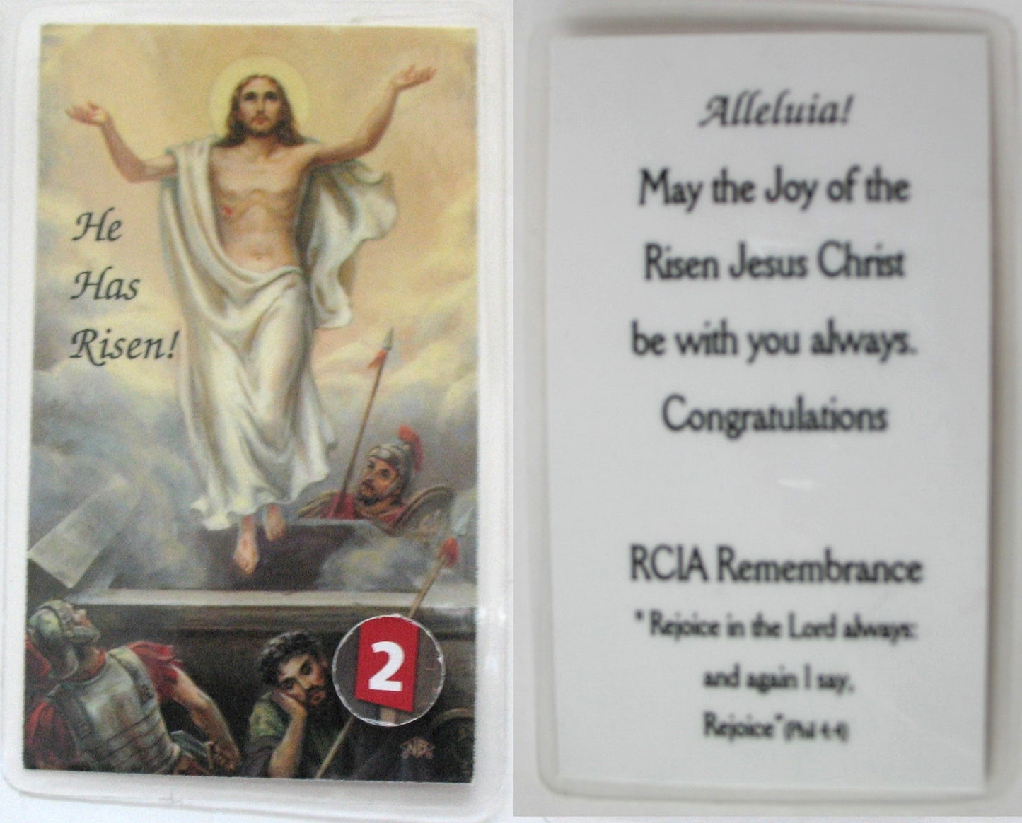 Laminated - Risen Christ - RCIA Remembrance