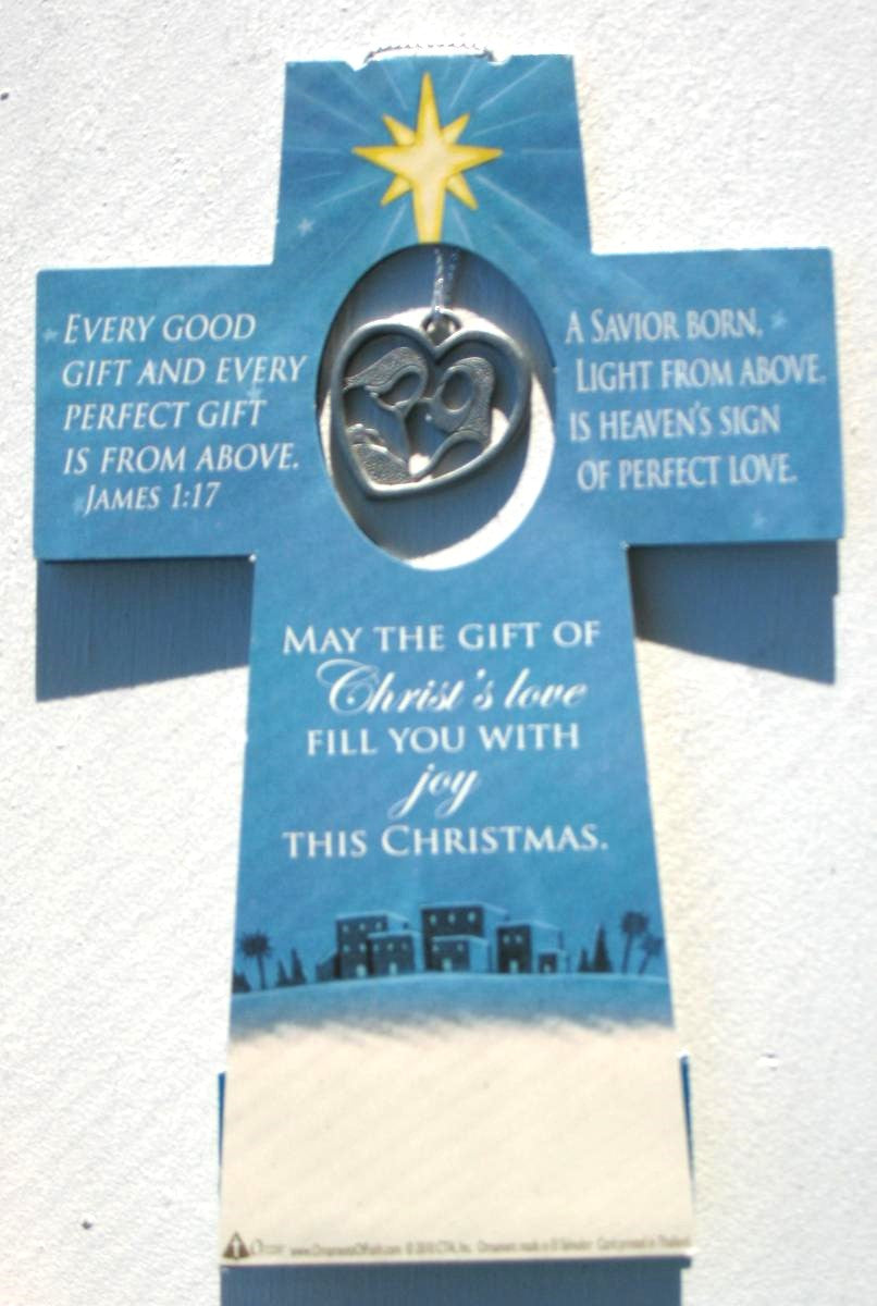 Cross Christmas Greeting Card with Ornament