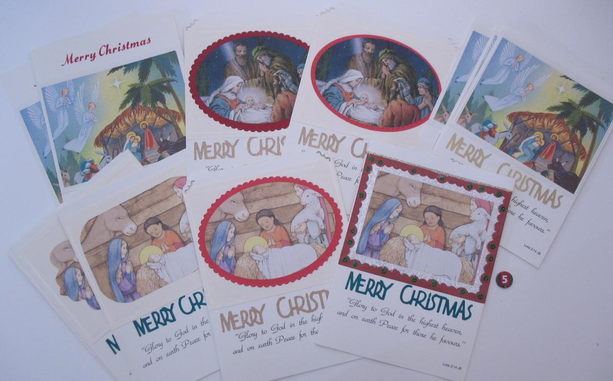 Christmas Greeting Cards - Scriptural Nativity - Single Verse Variety-Pack of 15
