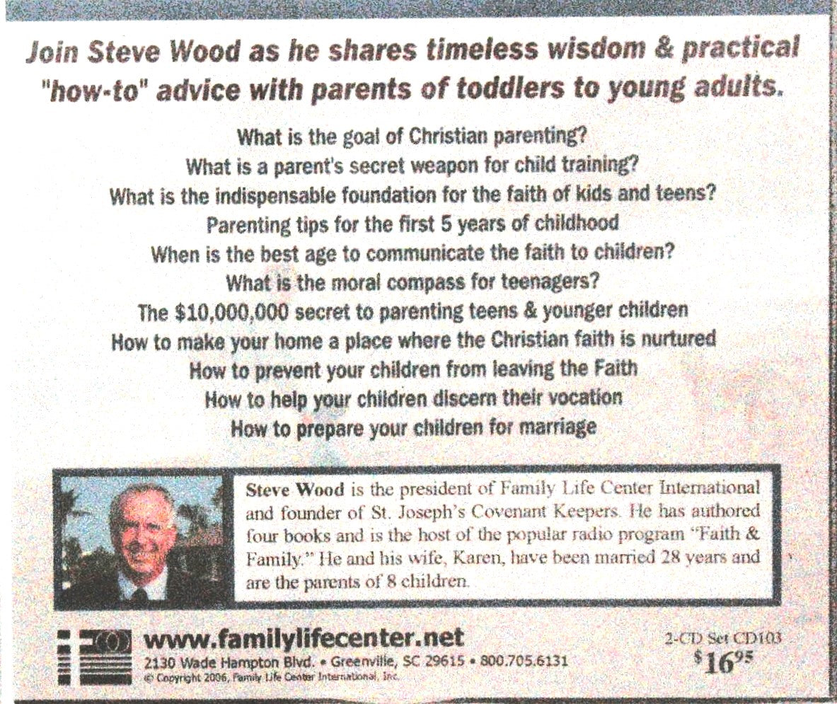 Achieving Excellence in Christian Parenting - 2 CD Talk by Steve Wood