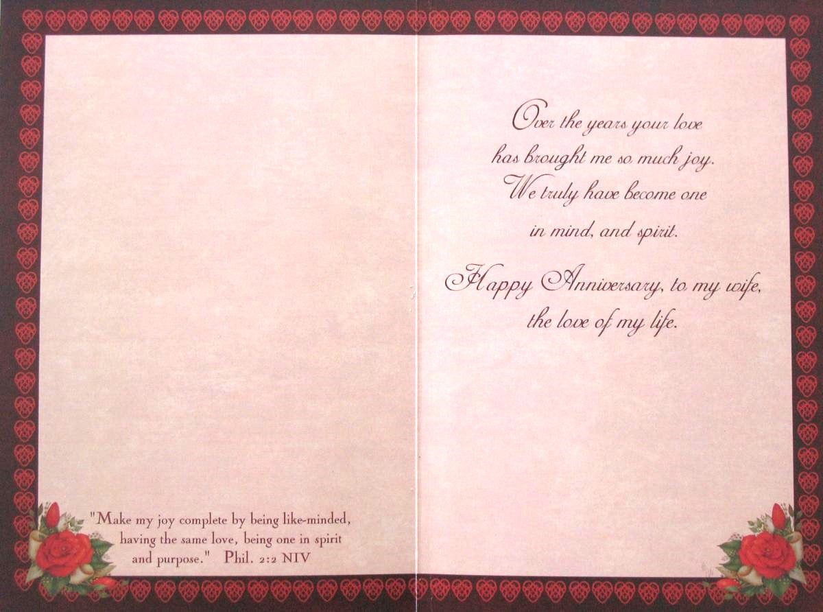 Anniversary - To My Wife - Greeting Card by Legacy