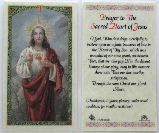 Laminated - Sacred Heart of Jesus - Prayer to