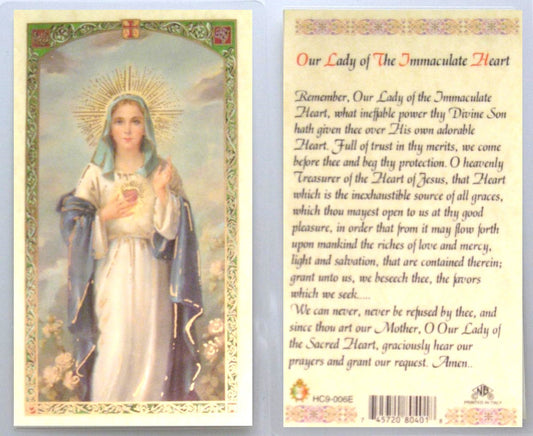 Laminated - Our Lady of The Immaculate Heart
