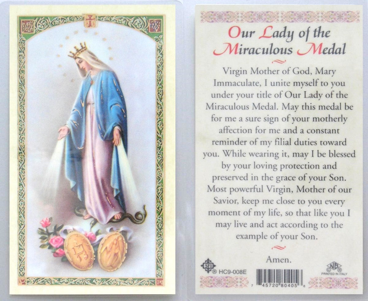 Laminated - Our Lady of the Miraculous Medal