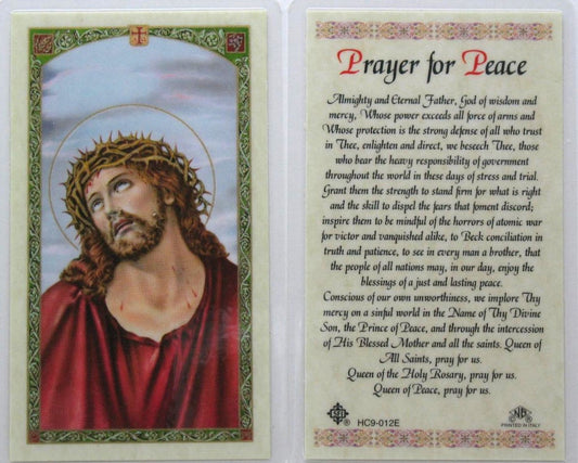 Laminated - Head of Christ - Prayer for Peace