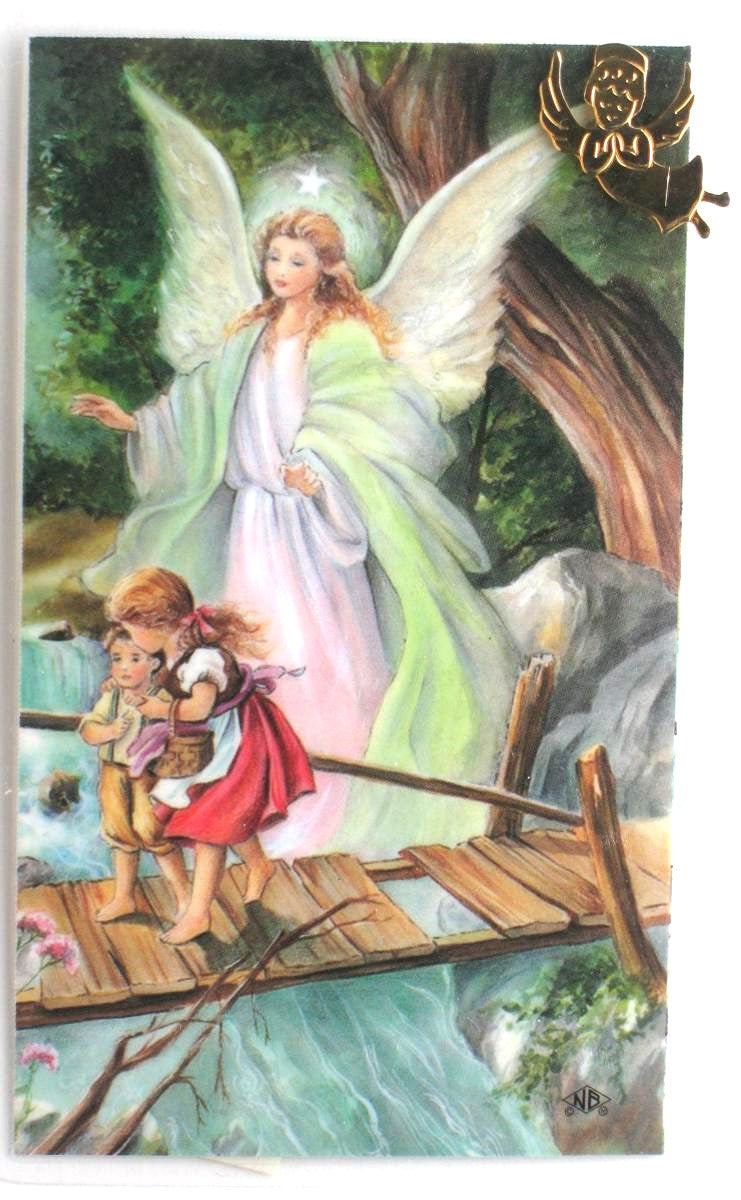 Guardian Angel Lapel Pin with Laminated Prayercard