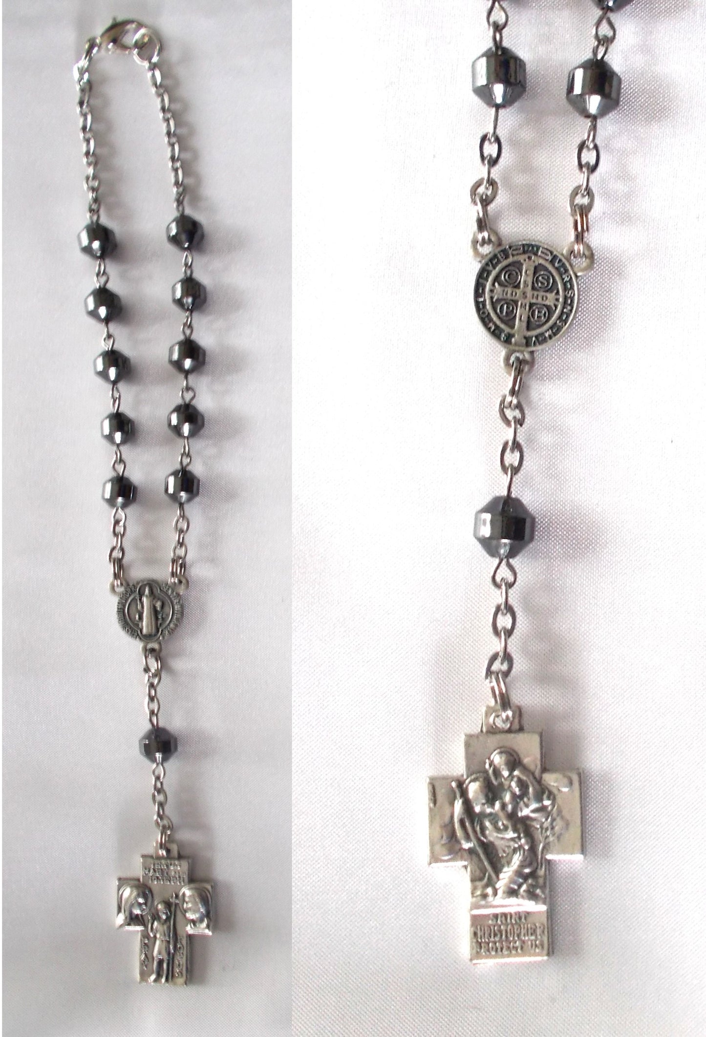 Car Rosary - Hematite Beads