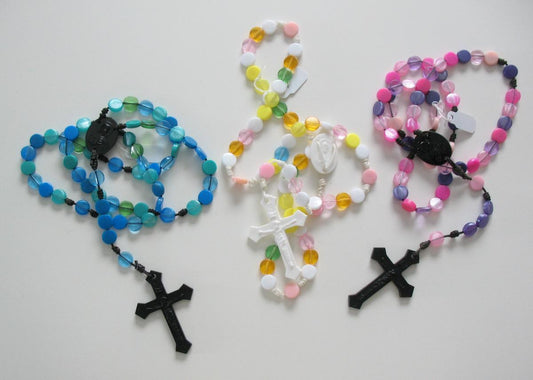 Rosary - Cord with Flat Plastic Beads