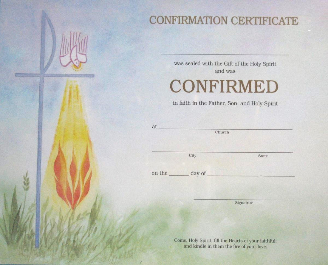 Confirmation Certificates - Box of 50 – Lumen Christi Books & Gifts