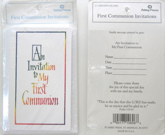 First Communion Invitations - package of 12 cards