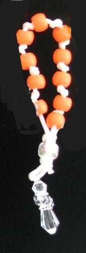 Rosary - One Decade Cord with Clear Plastic Cross - Bulk Pricing Available!