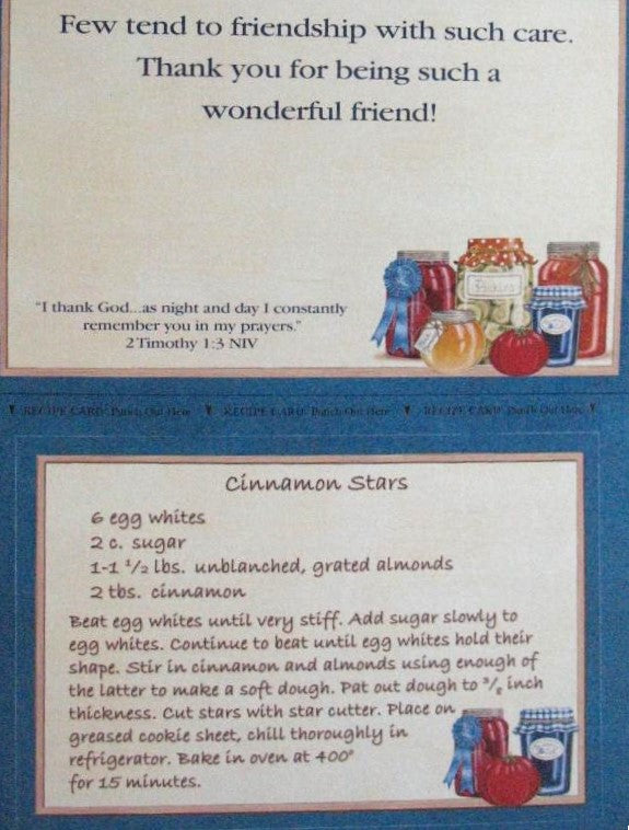 Friendship Greeting Card by Legacy - Cinnamon Stars Recipe