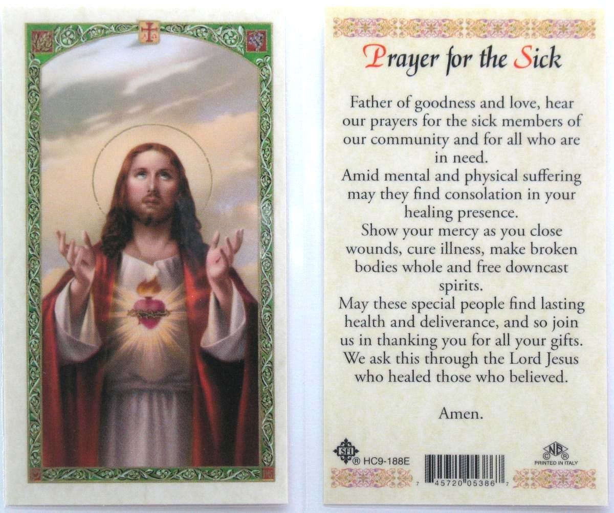 Laminated - Sacred Heart of Jesus - Prayer for The Sick