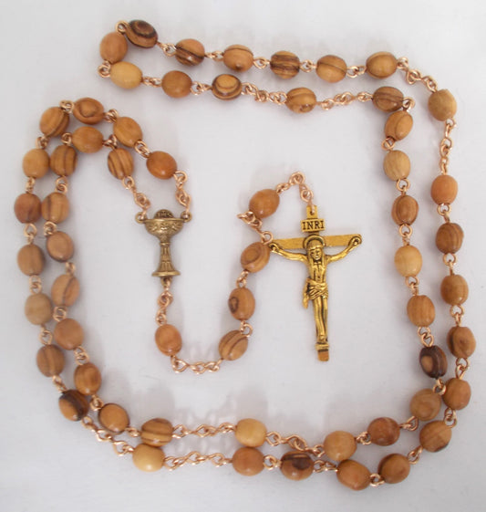 Olive Wood Rosary - Large Oval Beads