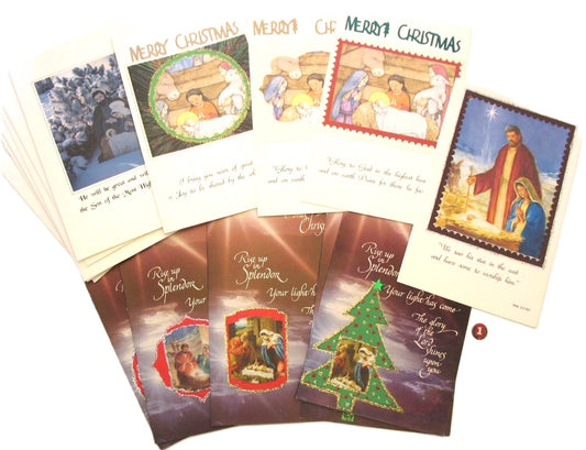 Christmas Greeting Cards - Scriptural Nativity  - Variety Pack of 15